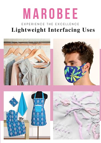 MAROBEE White Fusible Interfacing Lightweight Non-Woven for Sewing and Quilting Projects, Ultra Adhesive Bond Iron-On One Sided - Apparels and Face Masks, DIY Crafts (40 Inch x 3 Yard) - Image 2