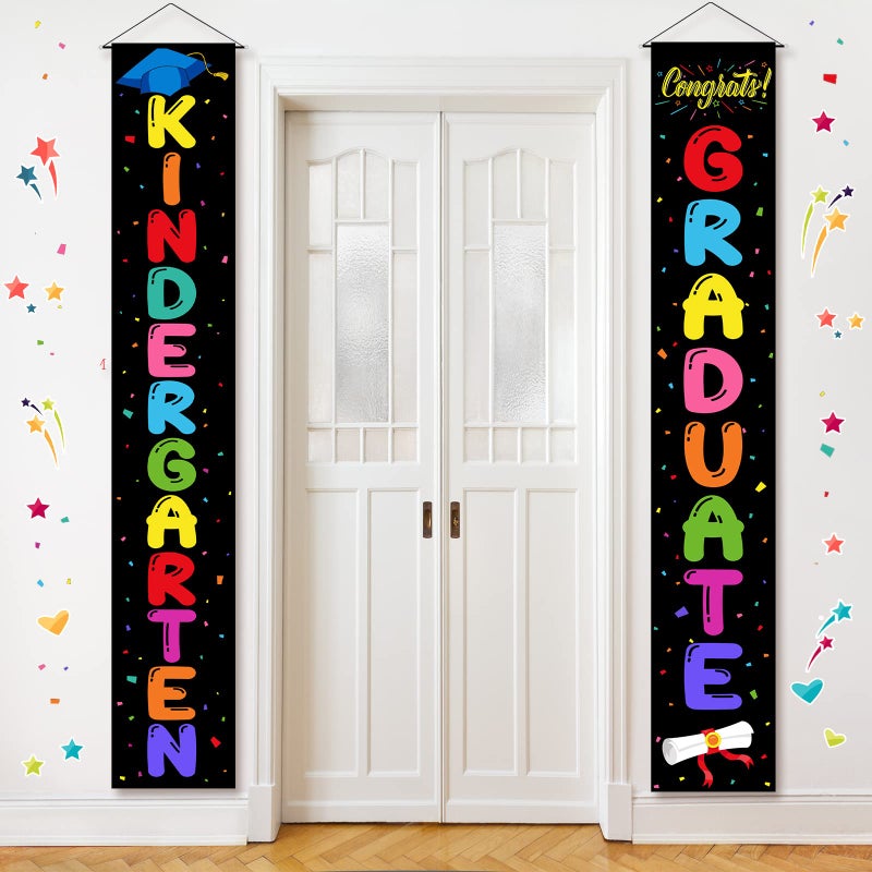 Tudomro 2026 Kindergarten Graduation Decorations Preschool Graduation Door Banner Congrats Grad Door Porch Banner Hanging Decor for Class School Graduation Party SuppliesClassic Kindergarten Style - Image 3