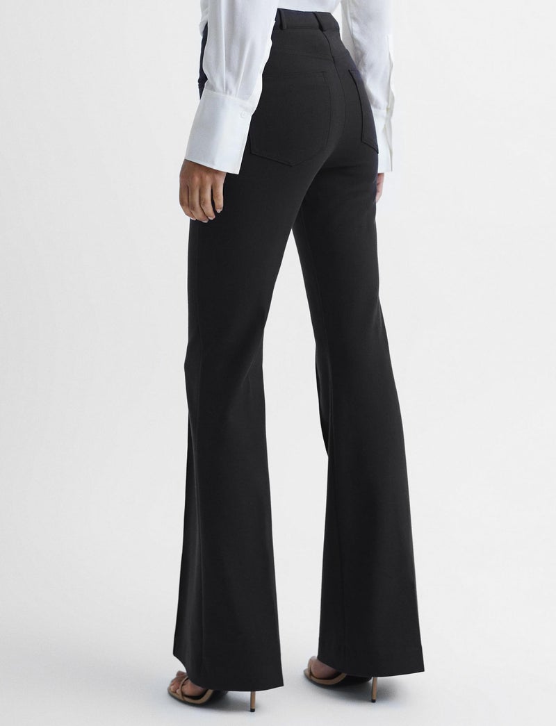 Houmous S-XXL 29'' 31'' 33'' 35'' Inseam Women's Bootcut Dress Pants Pockets Stretch Work Lounge Pant Office Casual, Black, 33", Large - Image 2