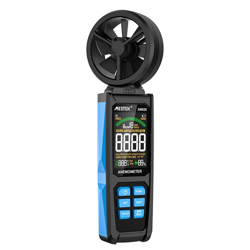 Digital Anemometer Handheld Wind Speed Meter with Color LCD Data Hold Low Battery Alert - Image 2
