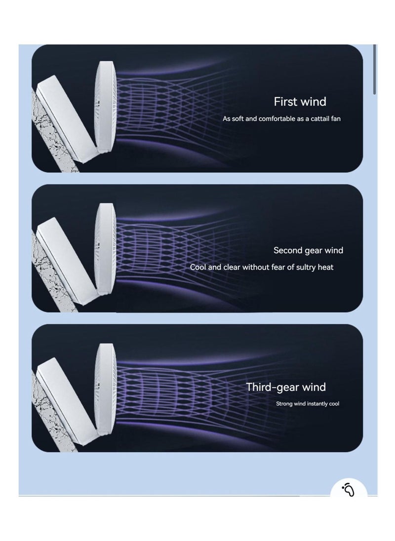 Generic - مروحة طاولة USB تدور 90 درجة باللون الأبيض - Image 1