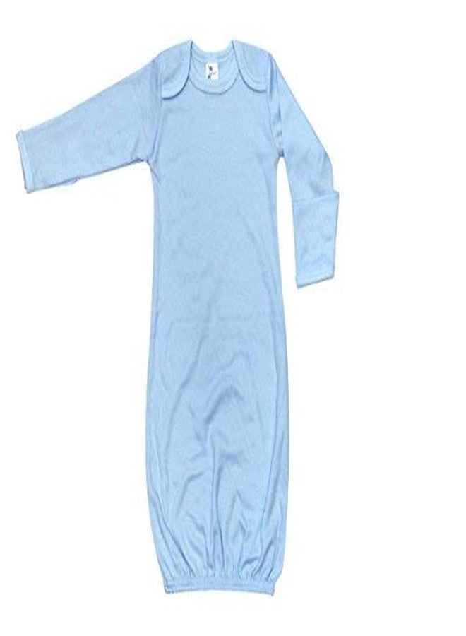 Laughing Giraffe Baby Infant Blank Long Sleeve Sleeper Gown with Mitten Cuffs (Blue, 0-3 Months)