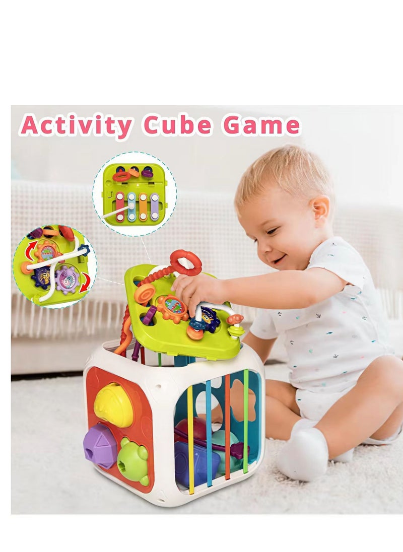 Baby Activity Center Shape Classifier, 7-in-1 Sorting Box, Early Learning Interactive Montessori Toys for Preschool Boys and Girls Gifts