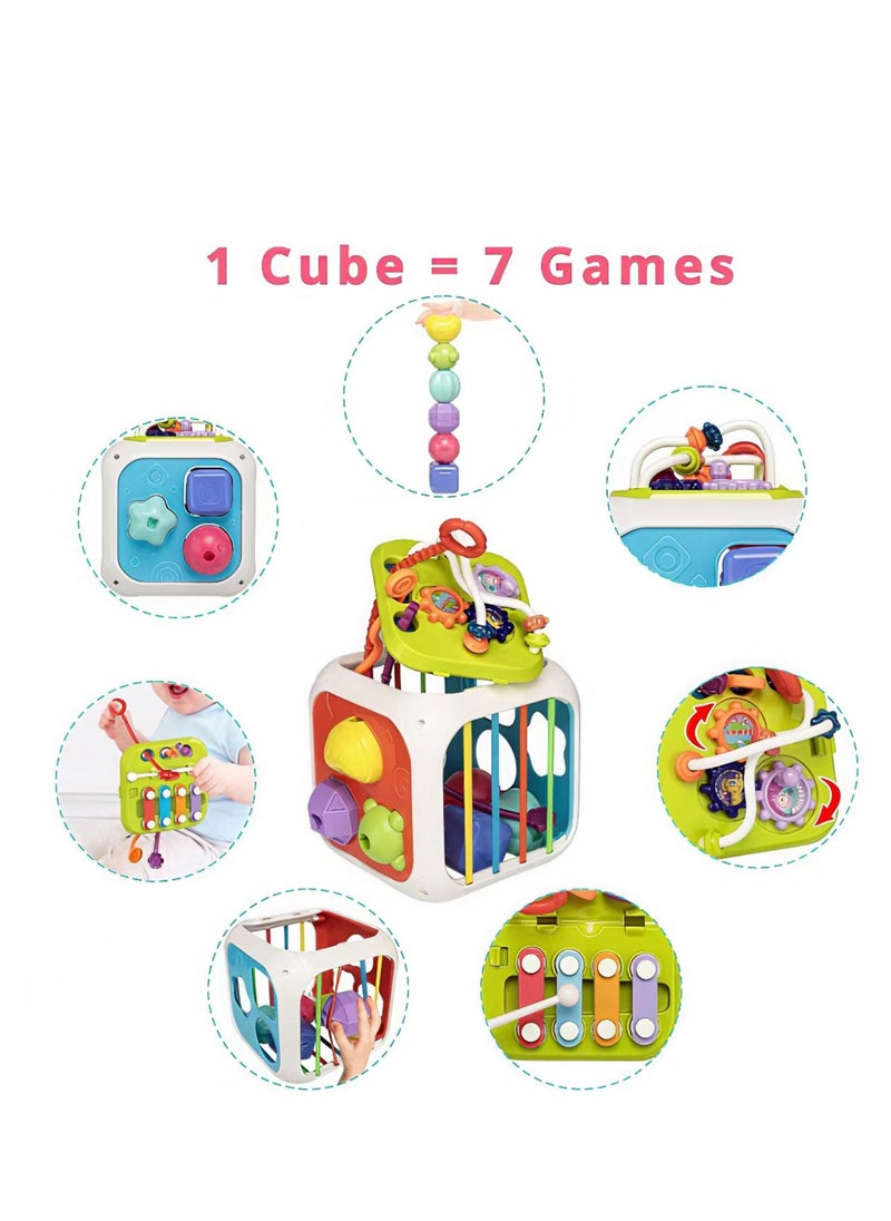 Baby Activity Center Shape Classifier, 7-in-1 Sorting Box, Early Learning Interactive Montessori Toys for Preschool Boys and Girls Gifts