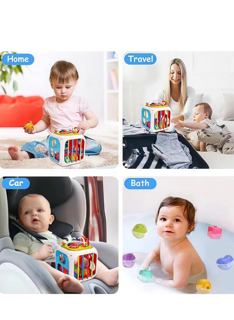 Baby Activity Center Shape Classifier, 7-in-1 Sorting Box, Early Learning Interactive Montessori Toys for Preschool Boys and Girls Gifts