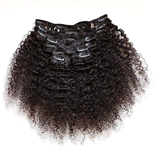 ZigZag Hair Afro Kinky Curly Clip In Human Hair Extensions Brazilian Virgin African American 4B 4C Clip in Hair Extensions Natural Clip Ins For Black Women 12inch 3B 3C - Image 5