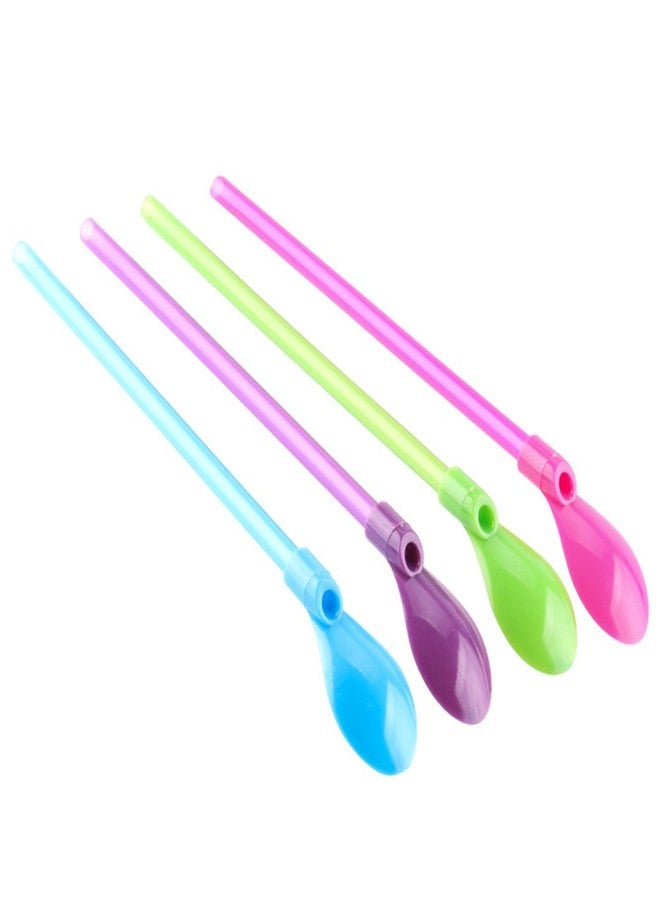 OKGD Set of 40 Hard Plastic Spoon Straws 9 Inch Detachable Straws Kitchen Utensil Stirring Spoon Coffee Spoon (4 Color) - Image 5