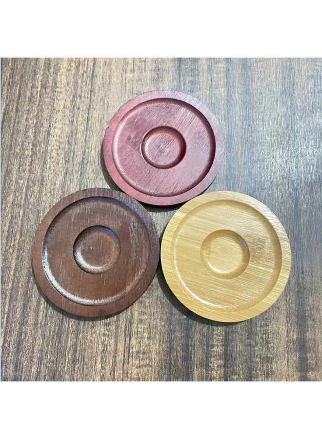 Creative Bamboo Rotary Cup Coaster Internet Celebrity Rotating Tumbler Cup Coaster Household Cup Holder Multifunctional Base Universal-Specifications:Rotary Cup Special Coaster【10 Cm]  - Image 2