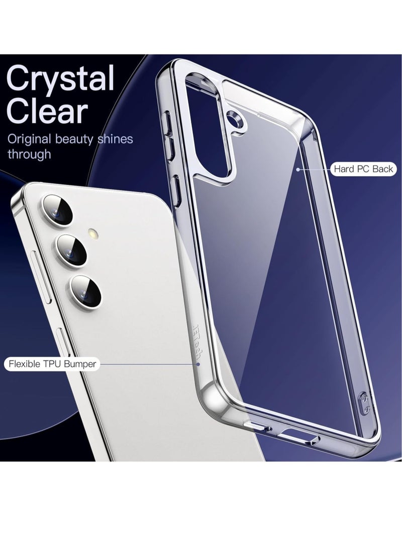 إلترازون 5 in 1 Case for Samsung Galaxy S24 5G with 2-Pack Each Tempered Glass Screen Protector and Camera Lens Protector, Non-Yellowing Shockproof Bumper Phone Cover (Clear) - Image 3