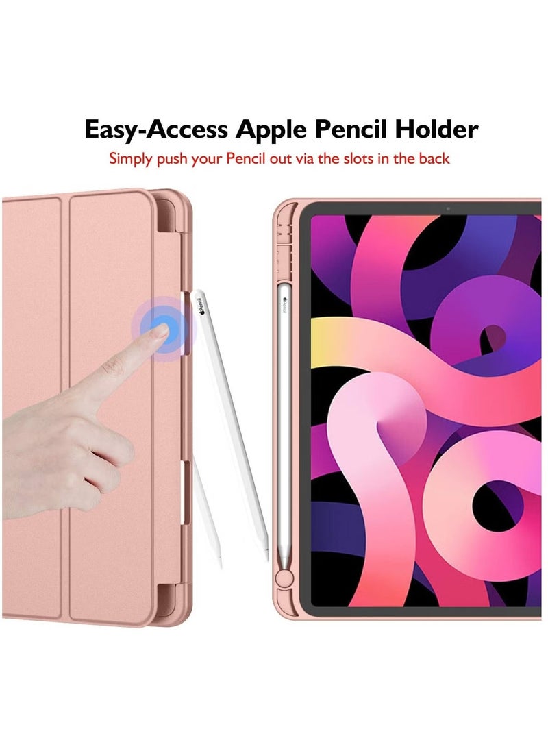 ELTRAZONE iPad Air 11 Inch Case M2 2024 – iPad Air 5th/4th Generation Case 2022/2020 10.9 Inch with Pencil Holder, Trifold Stand Smart Case – Baby Pink, Stylish, Slim, and Protective Design for iPad - Image 3