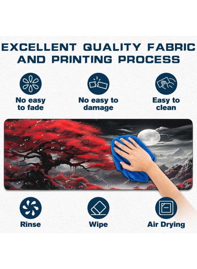 Full Moon Extended Gaming Mouse Pad with Stitched Edges 80×30cm XL Desk Mat for Gaming, Office, Keyboard, Mouse, Laptop, Workstation and Professional Desk Setups - Image 3