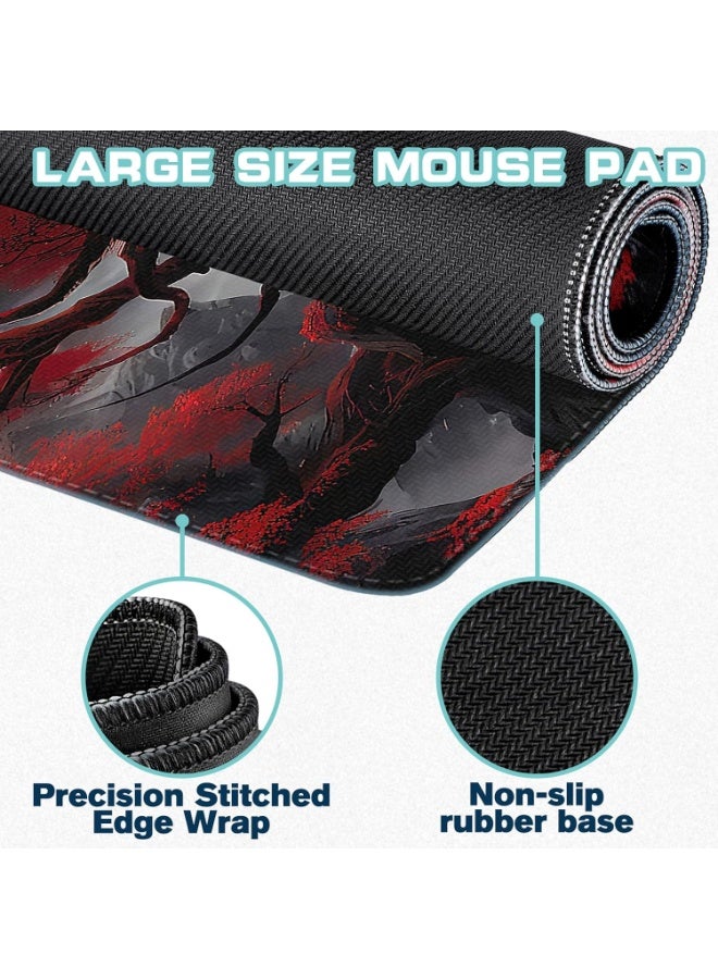 Full Moon Extended Gaming Mouse Pad with Stitched Edges 80×30cm XL Desk Mat for Gaming, Office, Keyboard, Mouse, Laptop, Workstation and Professional Desk Setups - Image 2
