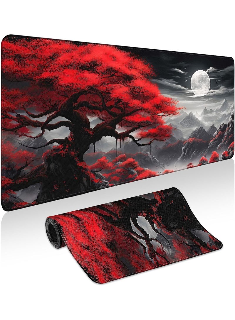 Full Moon Extended Gaming Mouse Pad with Stitched Edges 80×30cm XL Desk Mat for Gaming, Office, Keyboard, Mouse, Laptop, Workstation and Professional Desk Setups - Image 1