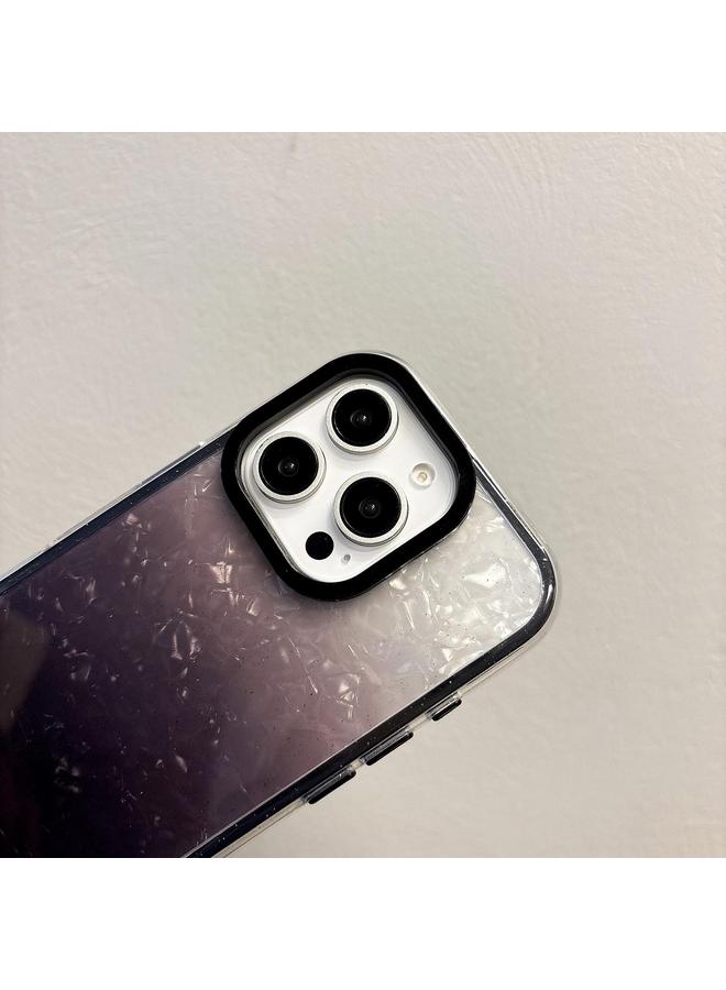 زبون جراب لهاتف iPhone 11 Pro Max PC Lens Ring مع نسيج صدفي متدرج اللون، جراب هاتف 3 في 1 - Image 4