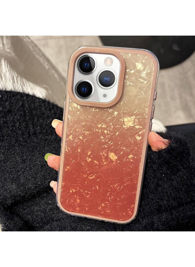 زبون جراب لهاتف iPhone 11 Pro Max PC Lens Ring مع نسيج صدفي متدرج اللون، جراب هاتف 3 في 1 - Image 1