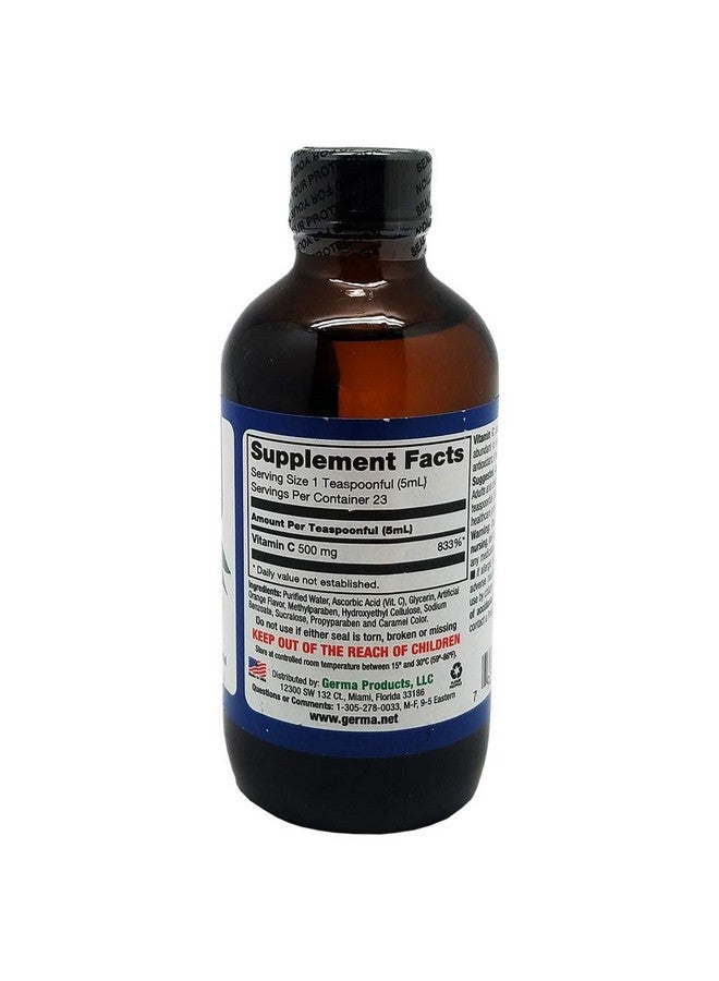 Germa Sugarfree Liquid Vitamin C. 500 Mg. Fast Absorbing Dietary Supplement. Immune System Booster. 4 Oz / 118Ml - Image 4