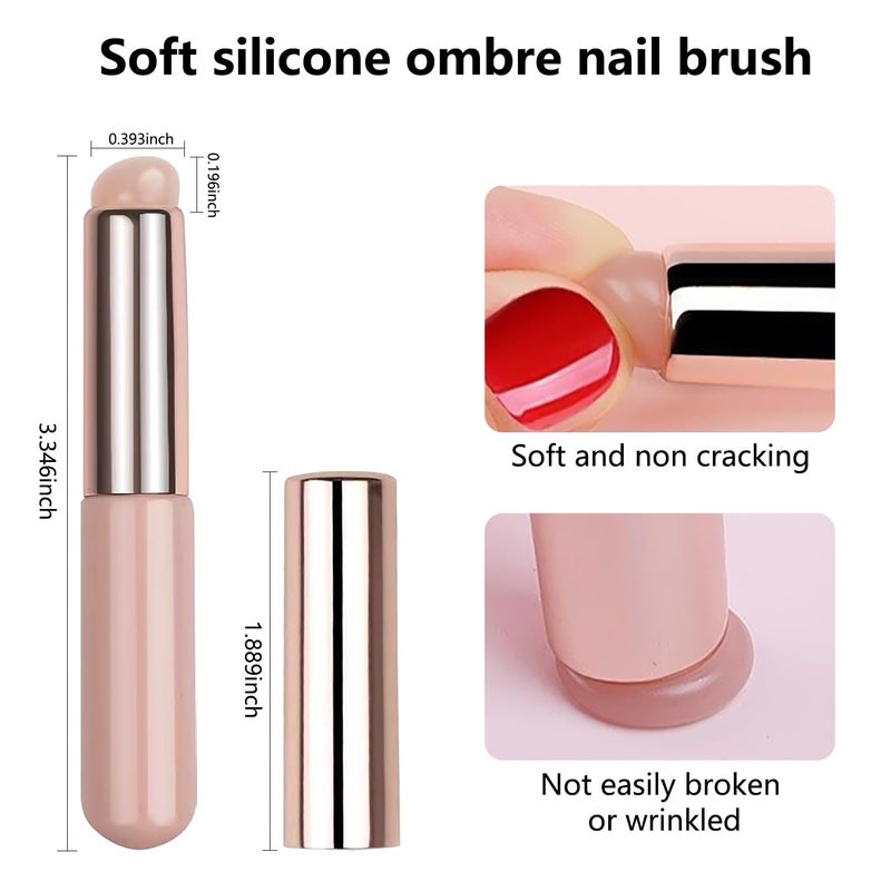 WOKOTO 4 Pcs Ombre Nail Brush For Gel Nails Gradient Nail Sponges Silicone Nail Brushes For Ombre Nail Art Brushes For Acrylic Application Nails Art Tools For French Tip Nail Art Ombre Brushes - Image 2
