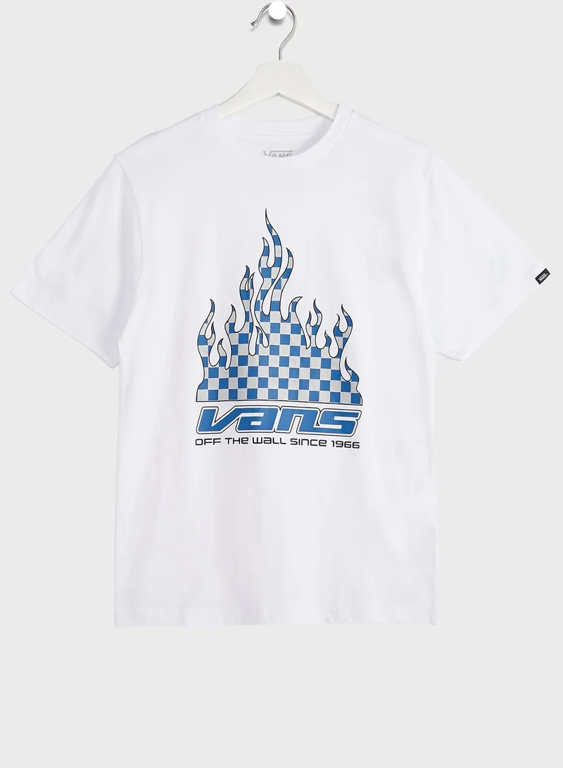 VANS Youth Reflective Checkerboard Flame T-Shirt