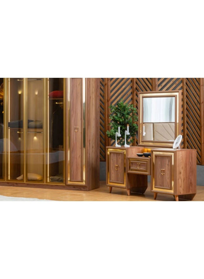 MK Kabbani Furniture طقم غرفة نوم كينج 5 قطع نيو جولد - 180x200 سم - Image 2