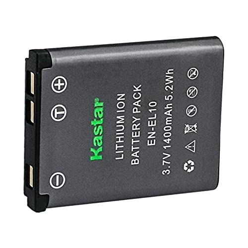 Kastar EN-EL10 Lithium-Ion Battery Replacement for Nikon EN-EL10 and Nikon Coolpix S60 S80 Coolpix S200 S203 S210 S220 S230 Coolpix S500 S510 S520 S570 Coolpix S600 S700 Coolpix S3000 S4000 S5100 - Image 1