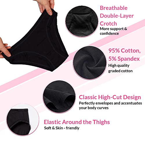 SNM Apparels Cotton Underwear for Women (7-Pack Basic Mix, Large) - Image 2