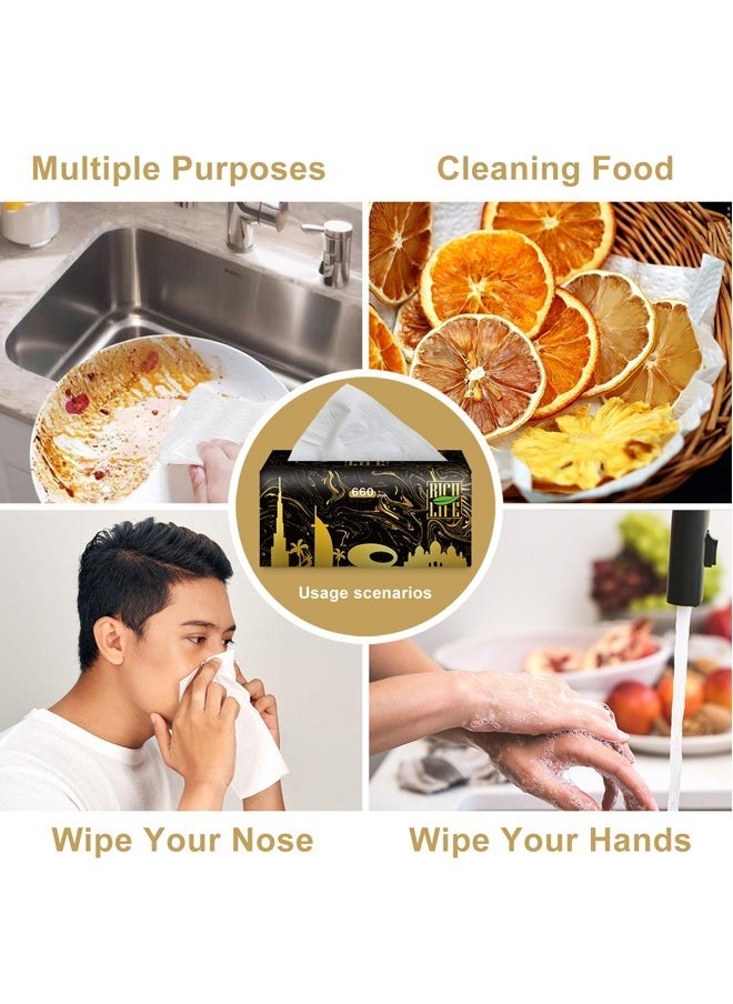 fashionhome Pack of 5 Multipurpose Use Thick 5 Ply Fragrance Free and Dye Free Tissues 660 Sheets Per Packet Family Pack Facial Tissues Gentle on Skin Lint Free Soft and High Absorbency Paper Towels Ideal for Home Office Travel  - Image 3