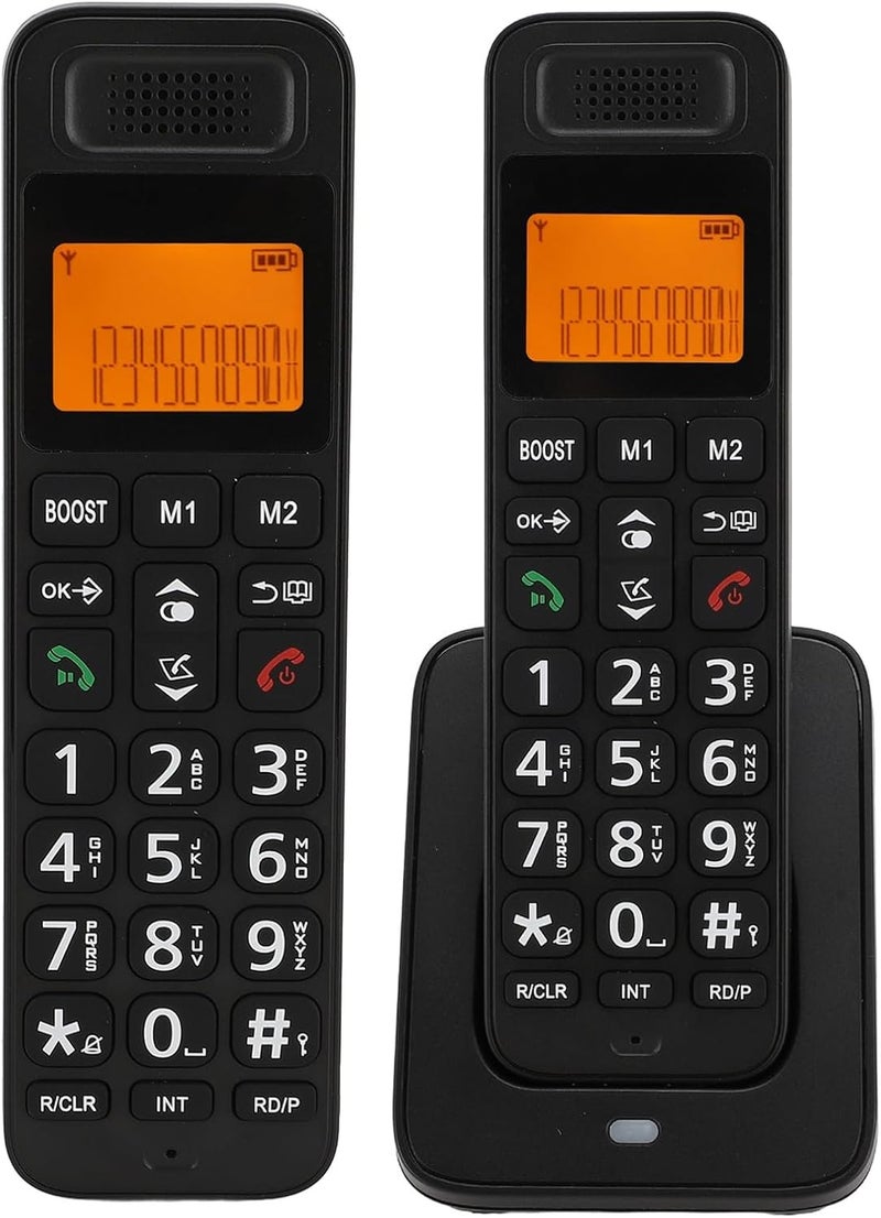 SUNGOOYUE DECT 6.0 Cordless Phone, 2 Handsets with Caller ID Call Waiting Call Block Intercom Speakerphone, for Home Business and Elderly (Black) - Image 4