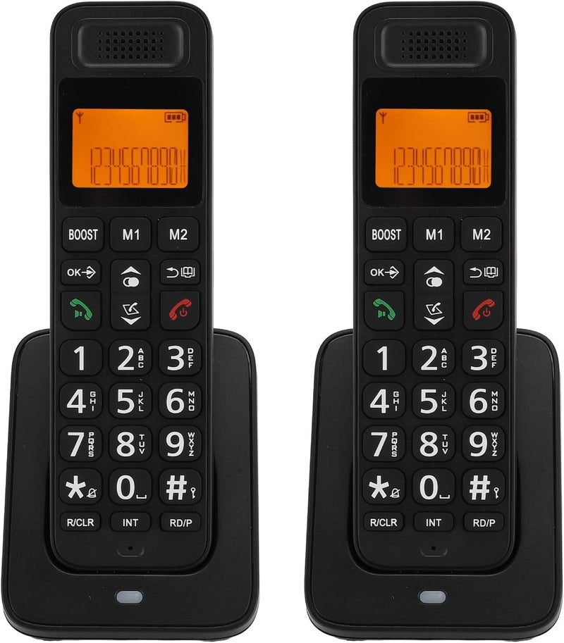 SUNGOOYUE DECT 6.0 Cordless Phone, 2 Handsets with Caller ID Call Waiting Call Block Intercom Speakerphone, for Home Business and Elderly (Black) - Image 2