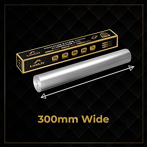 LuxLiv Aluminum Heavy Duty Tin Foil Roll – 12 inch wide x164 ft Length,161 sq ft – Commercial Grade & Extra Thick, Strong Enough for Food Service Industry with cutter - LuxLiv® - Image 4