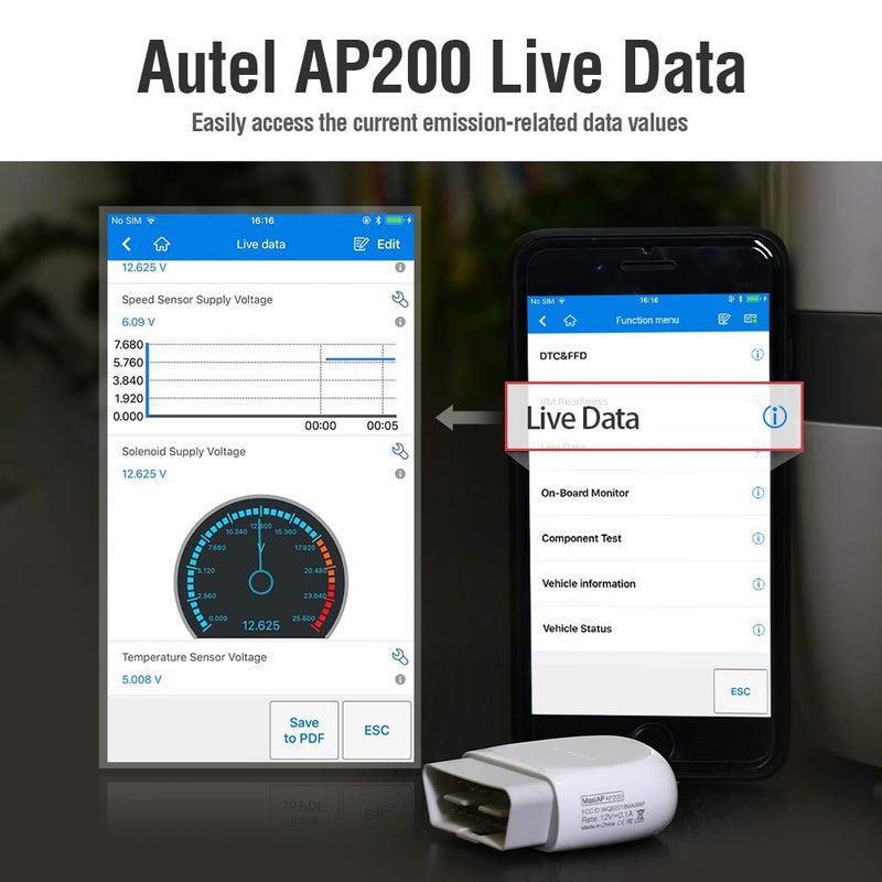 Autel Ap200(Ht200) Bluetooth Obd2 Scanner  Code Reader With Full Systems Diagnoses And 19 Service Functions  Mini Size Version Of Mk808 Diagnostic  Vehicle Scan Tool For Iphone & Android Devices - Image 5