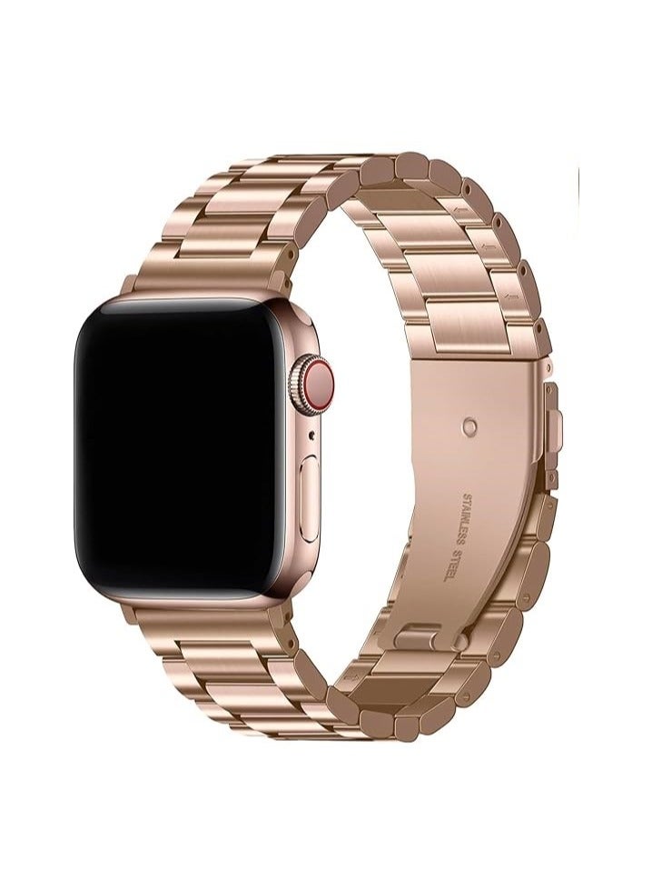 iBAND CHAIN BAND APPLE WATCH Stainless Steel 42/44/45/46/49 MM Rose Gold - Image 1