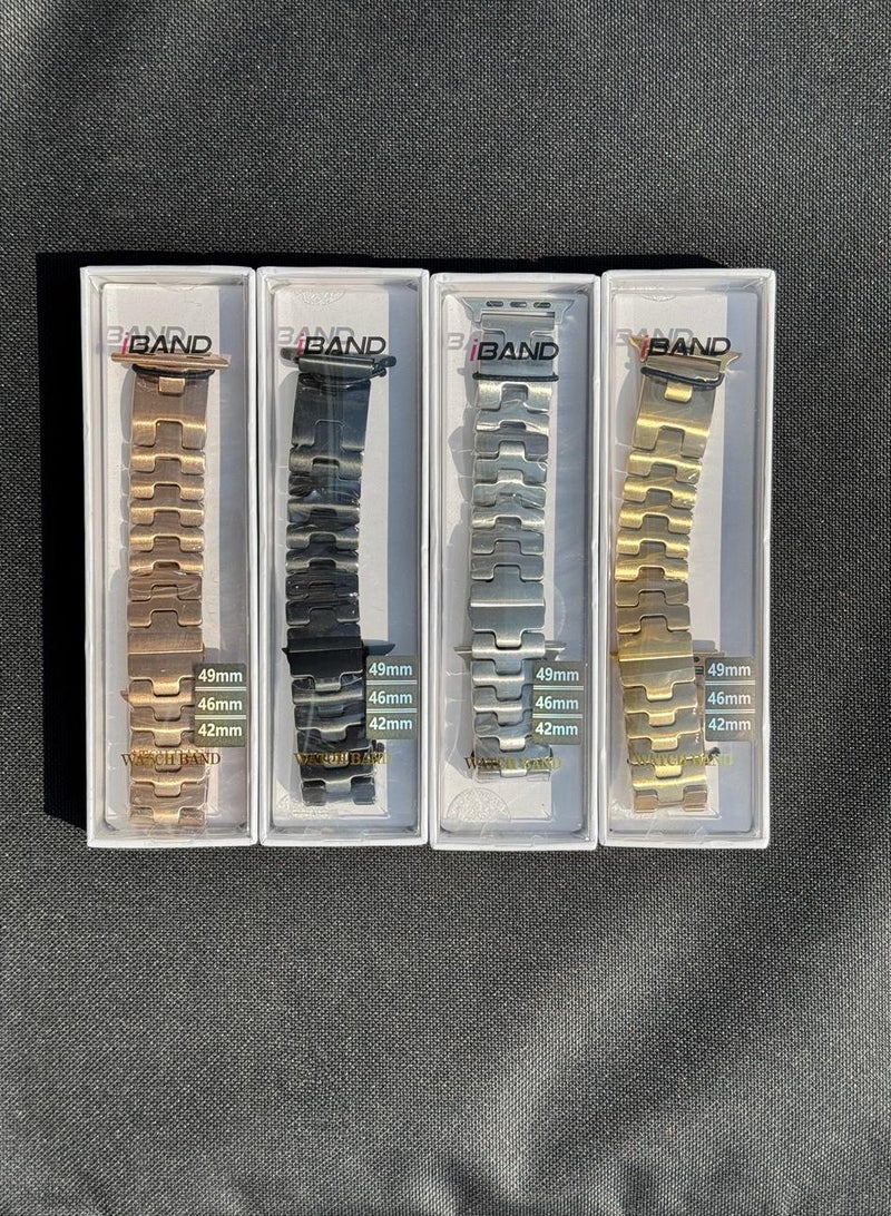 iBAND CHAIN BAND APPLE WATCH Stainless Steel 42/44/45/46/49 MM Rose Gold - Image 4