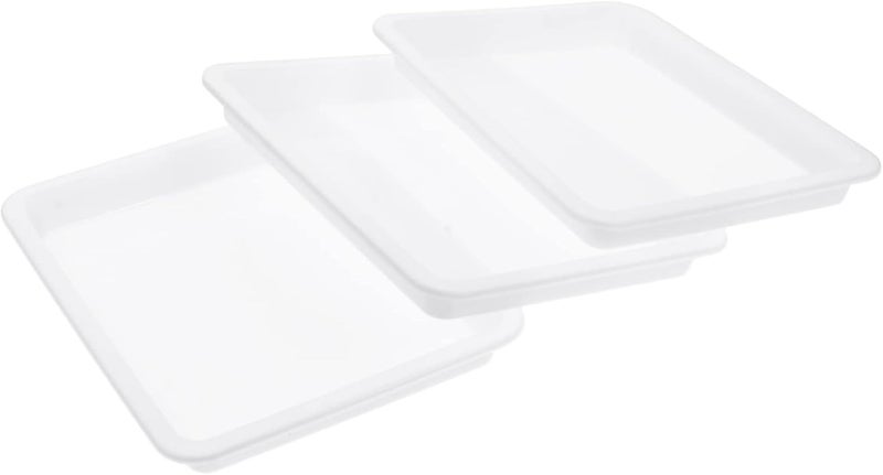 3Pcs Food Grade Plastic Experiment Tray Durable Art Tray for School Painting Craft Activities and Projects Lightweight Stackable Design for Easy Storage - Image 1
