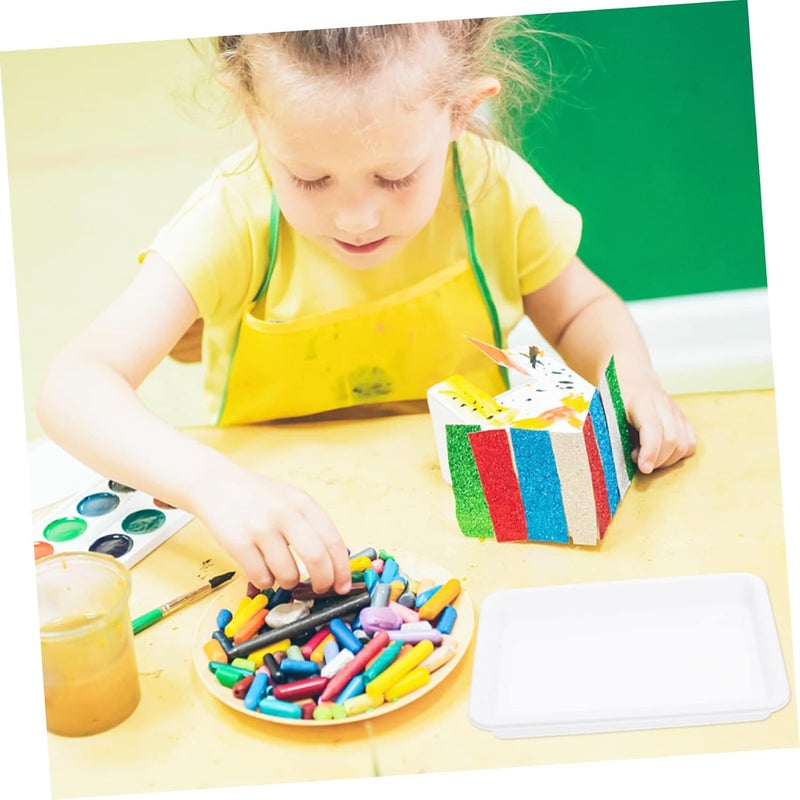 3Pcs Food Grade Plastic Experiment Tray Durable Art Tray for School Painting Craft Activities and Projects Lightweight Stackable Design for Easy Storage - Image 4