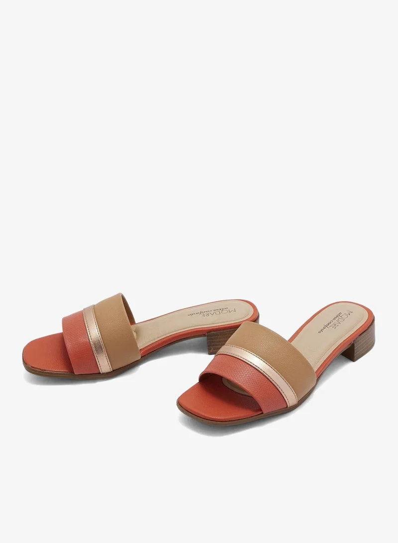Modare Tan Mid Heels Sandals for Women – Sling Back Heel Sandals for Girls with Ankle Strap for Women | Best Price UAE