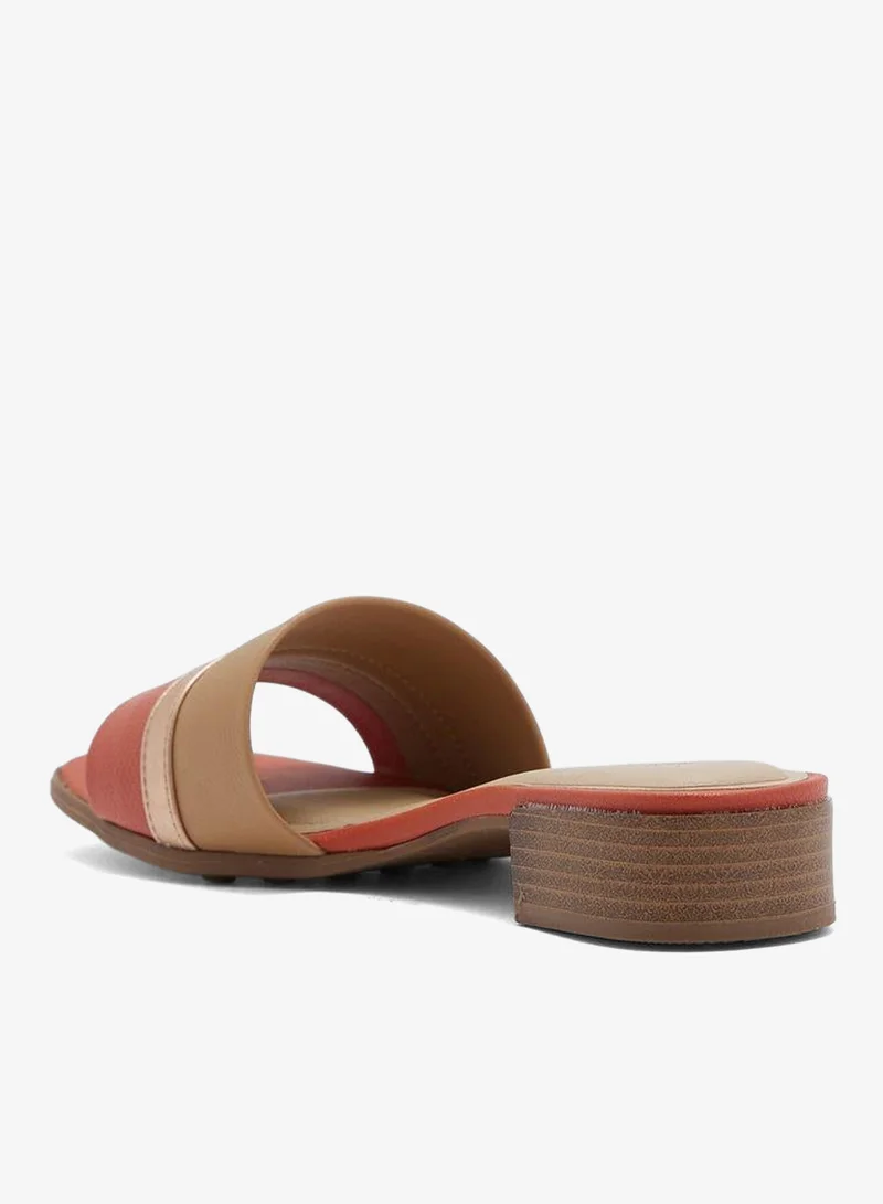 Modare Tan Mid Heels Sandals for Women – Sling Back Heel Sandals for Girls with Ankle Strap for Women | Best Price UAE