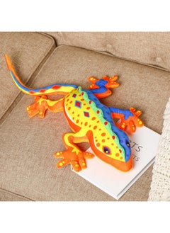 Civaner 22 Inches Realistic Lizard Stuffed Animal Plush Toy With Spots Colorful Gecko Stuffed Animal Sturdy Gecko Plush Reptilian Toy Huggable Birthday Gift For Little Person Teens (Yellow)  - Image 2