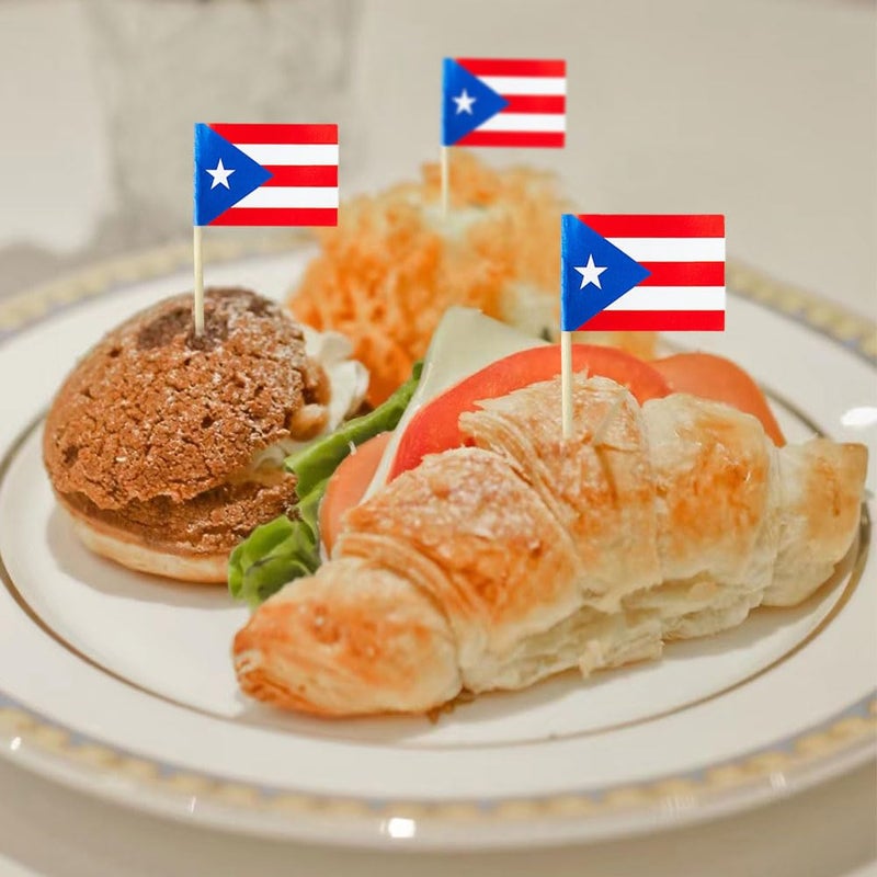 mflagperft Puerto Rico Flag Puerto Rican Small Toothpick Mini Cupcake Flags Decorations (100 pcs) - Image 5