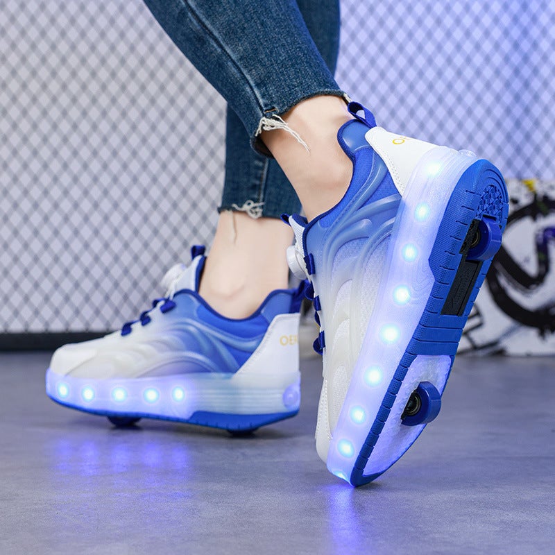 أحذية هيللو ذات العجلتين للأطفال للأولاد أحذية تزلج غير مرئية ذات العجلتين للفتيات طلاب حذاء رياضي أحذية تزلج بأربع عجلات - Image 4