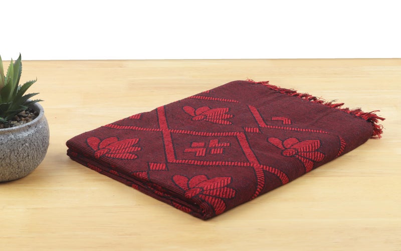 nissi Single Size Poly Cotton Blanket (Blanket) (red) - Image 1