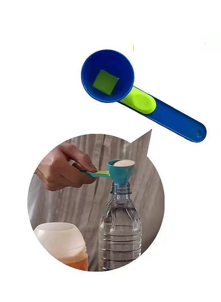 Slide & Measure Powder Funnel: Built-in Adjustable Scoop for Protein Shakers, Coffee, Baking - Mess-Free Dispensing Every Time  - Image 1