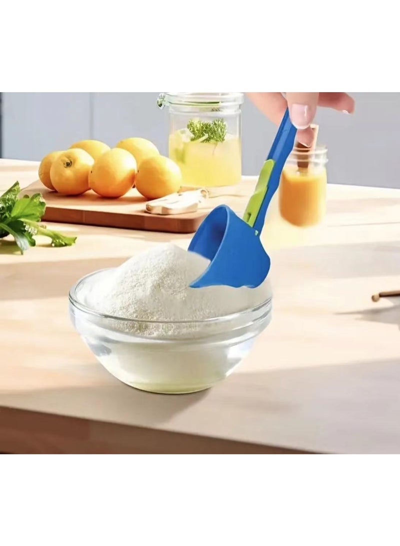 Slide & Measure Powder Funnel: Built-in Adjustable Scoop for Protein Shakers, Coffee, Baking - Mess-Free Dispensing Every Time  - Image 2