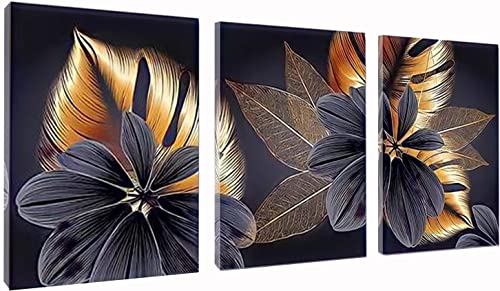 JATOK Diamond Painting Kits for Adults DIY Flowers Full Round Drill Cross Stitch Embroidery Pictures Arts Paint by Number Kits Diamond Painting Kits for Home Wall Decor 3 Sets - Image 1