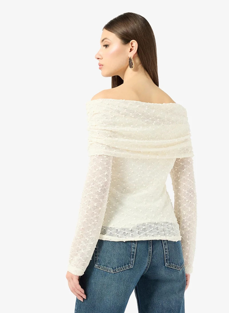 ELLA Lace Off Shoulder Top