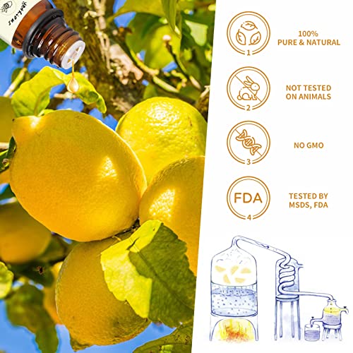 yethious Lemon Essential Oils for Diffuser & Aromatherapy Pure Lemon Oil for Skin, Hair Gift Oils - 10ML - Image 3