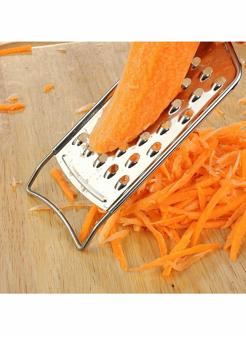 SYOSI Food Grater Cheese Grater Stainless Steel Grater for Ginger Garlic Nutmeg Chocolate Vegetables Lemon Dishwasher Safe Set of 5(Red)  - Image 3
