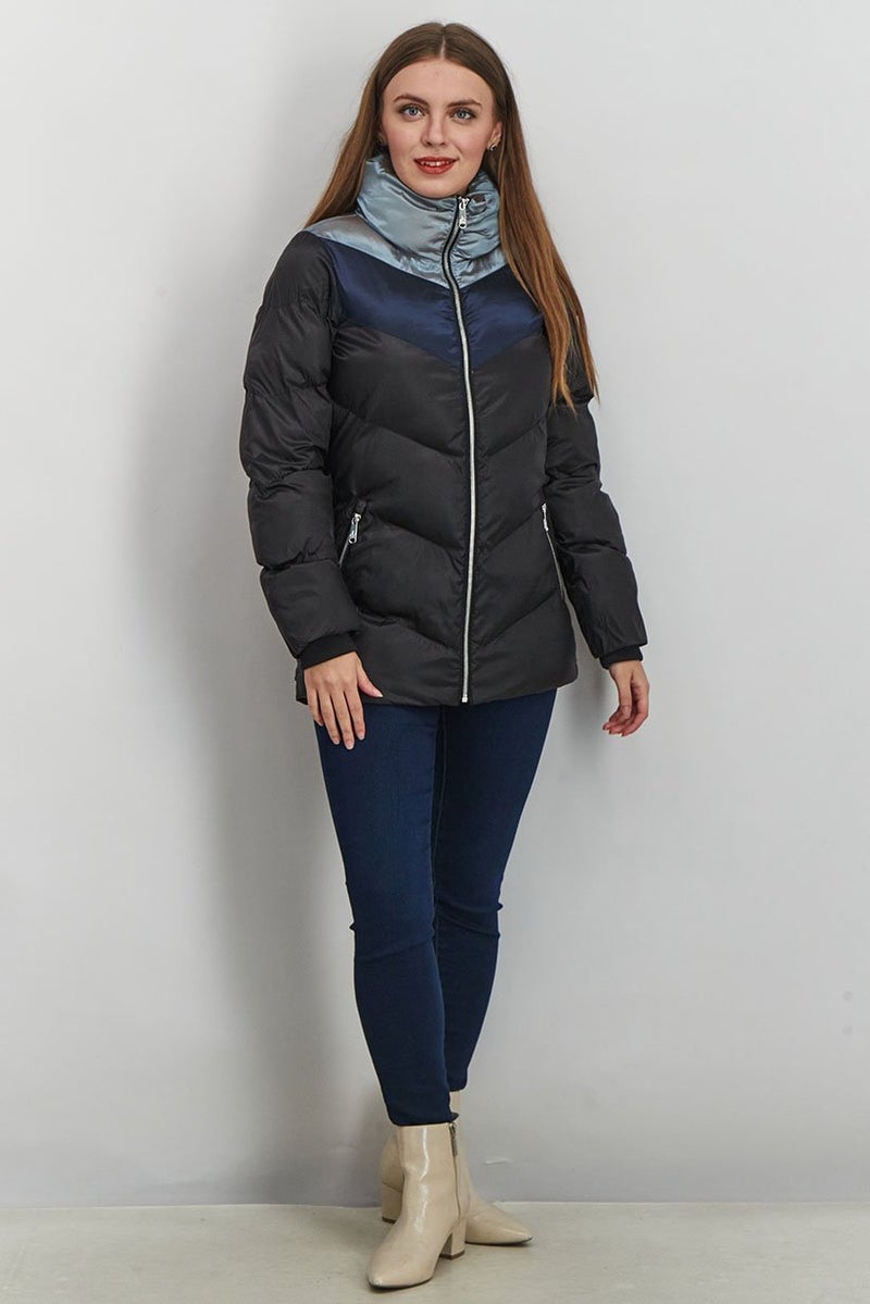 Sam Edelman Women Colorblock Puffer Jacket, Multicolor - Image 4