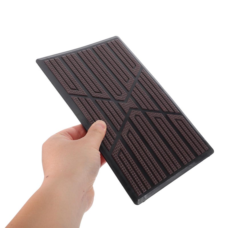 Non Slip Car Floor Mat Full Coverage 23x15 Inch Black Base Coffee Edge - Image 4