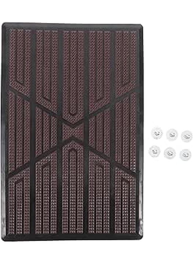Non Slip Car Floor Mat Full Coverage 23x15 Inch Black Base Coffee Edge - Image 1