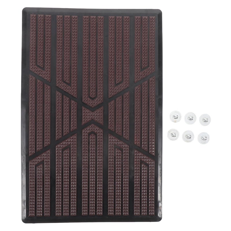 Non Slip Car Floor Mat Full Coverage 23x15 Inch Black Base Coffee Edge - Image 2